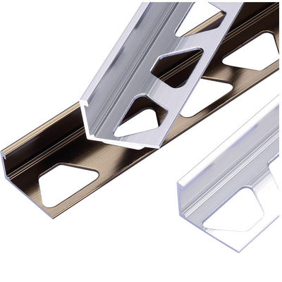 Ajuste blanco de la esquina de metal de la teja del cuarto de baño del borde del ajuste de aluminio cuadrado de la teja