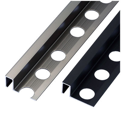 Ajuste cuadrado de la teja del borde del perfil de aluminio para el ajuste de la esquina de metal del héroe del piso del cuarto de baño