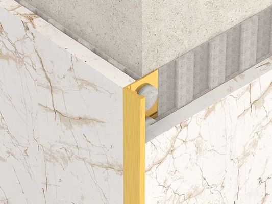 ajuste Bullnose de acero inoxidable cepillado el 1.8m del borde de la frontera del metal del ajuste del ángulo