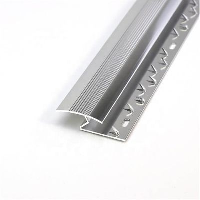 Borde de aluminio del ajuste de la alfombra del ajuste 15m m de la alfombra de la sección de aluminio de plata de Z