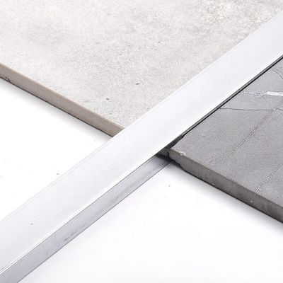 tira de transición de acero inoxidable de aluminio de la pared de 6m m de la madera contrachapada de plata del piso en forma de &quot;U&quot;
