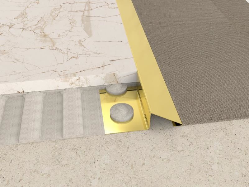 El oro decorativo cepilló el ajuste de acero inoxidable del perfil de la teja de la pared de la tira de transición 304