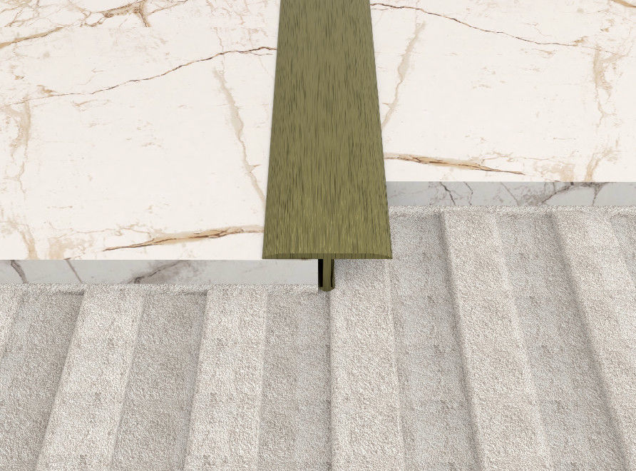 Alfombra gruesa de cobre amarillo de los revestimientos de suelos de la tira de transición del sellante elastomérico