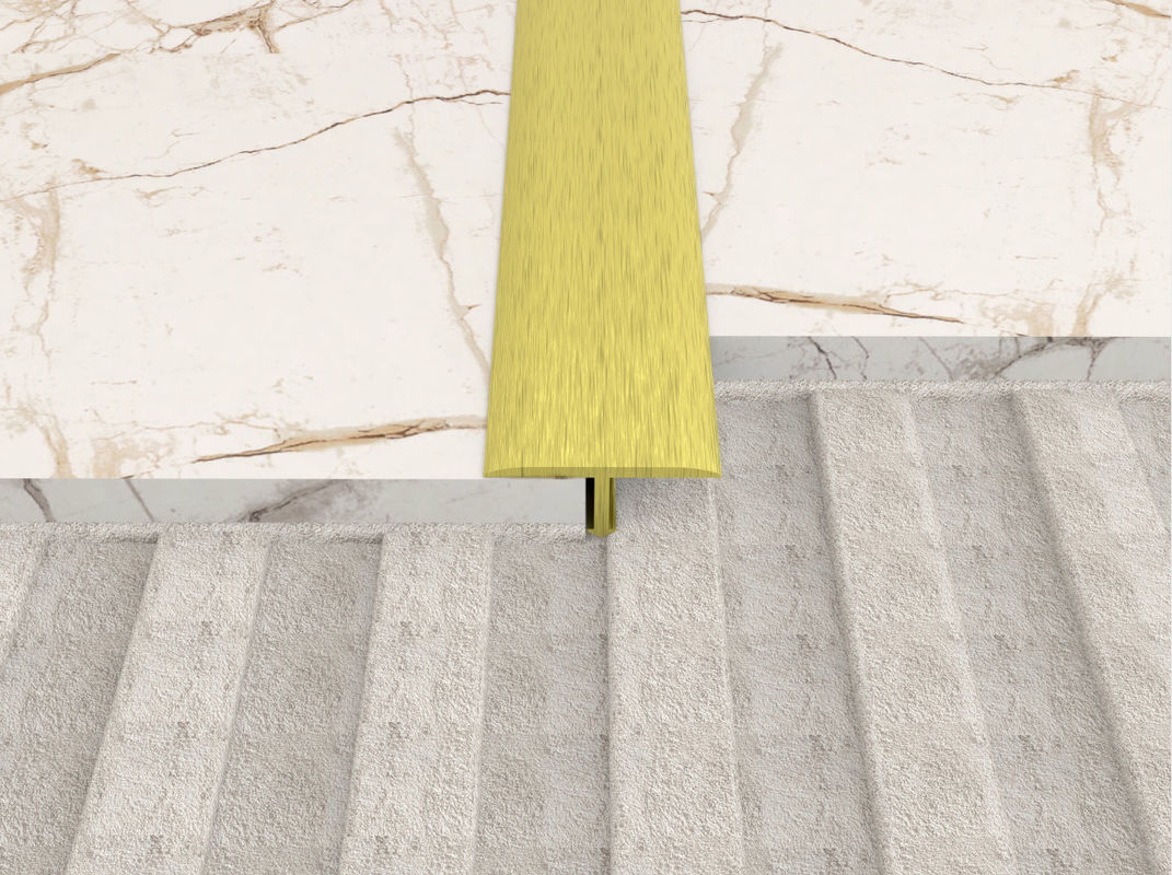 Alfombra gruesa de cobre amarillo de los revestimientos de suelos de la tira de transición del sellante elastomérico