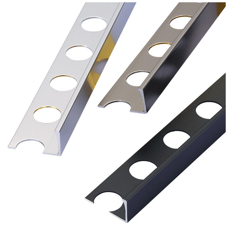 Ajuste blanco de la esquina de metal de la teja del cuarto de baño del borde del ajuste de aluminio cuadrado de la teja