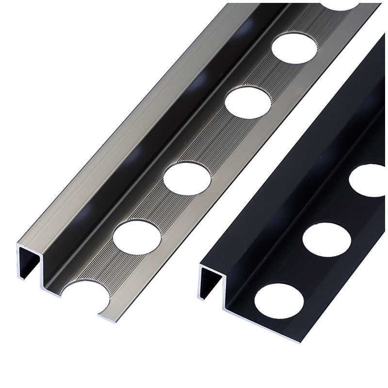 Ajuste cuadrado de la teja del borde del perfil de aluminio para el ajuste de la esquina de metal del héroe del piso del cuarto de baño