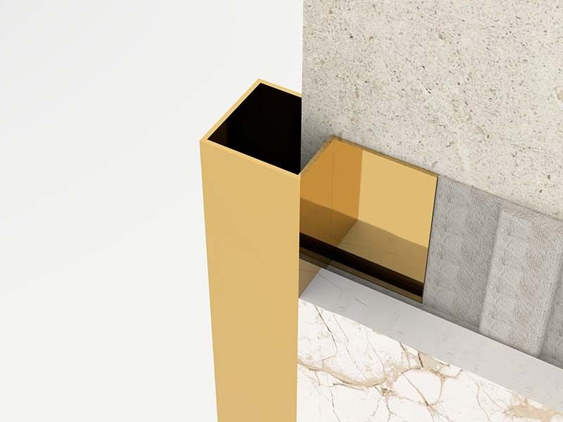 Acero inoxidable del oro brillante fuera del ajuste de la esquina los 2.5m