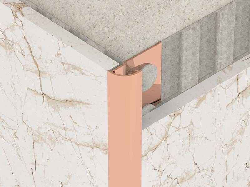 Cuarto de acero inoxidable brillante del metal 0.6m m alrededor del ajuste para el ángulo redondo