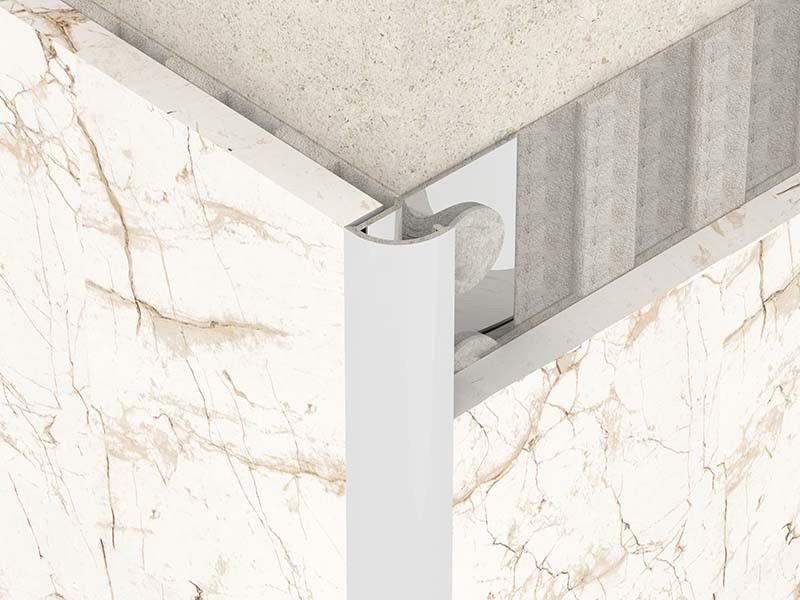 Cuarto de acero inoxidable brillante del metal 0.6m m alrededor del ajuste para el ángulo redondo