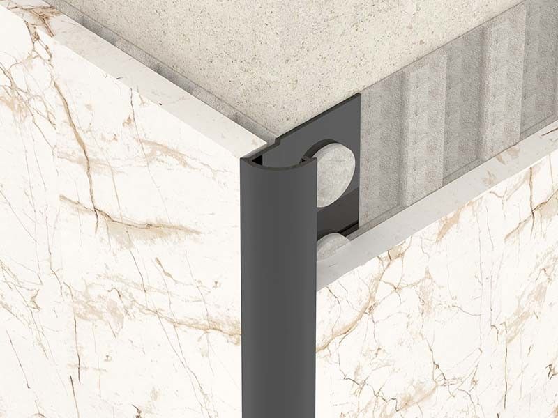 Cuarto de acero inoxidable brillante del metal 0.6m m alrededor del ajuste para el ángulo redondo