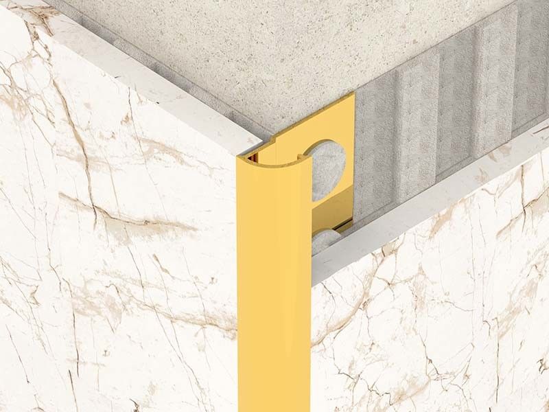 Cuarto de acero inoxidable brillante del metal 0.6m m alrededor del ajuste para el ángulo redondo