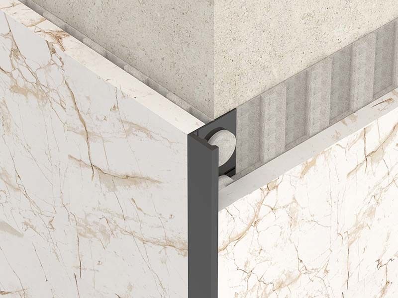 Frontera Bullnose decorativa de acero inoxidable brillante del metal plateado del ajuste de la teja de los 2.5m