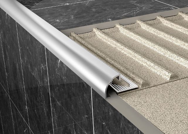 Tiras de metal interiores alrededor del ajuste de aluminio de la esquina del borde del espejo de la baldosa de cerámica