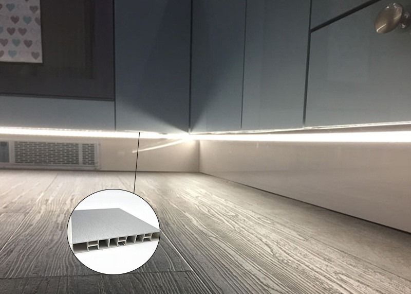 canal llevado 0.8m m de la tira con el rodapié de la luz del difusor