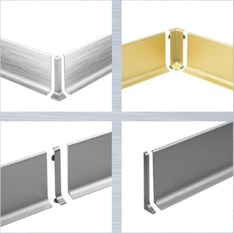Tablero que bordea curvado 60m m de aluminio auto-adhesivo de Coved del metal del perfil que bordea
