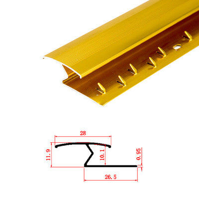 Umbral de aluminio de la puerta de tira de transición del ajuste 10m m del borde de la alfombra del metal