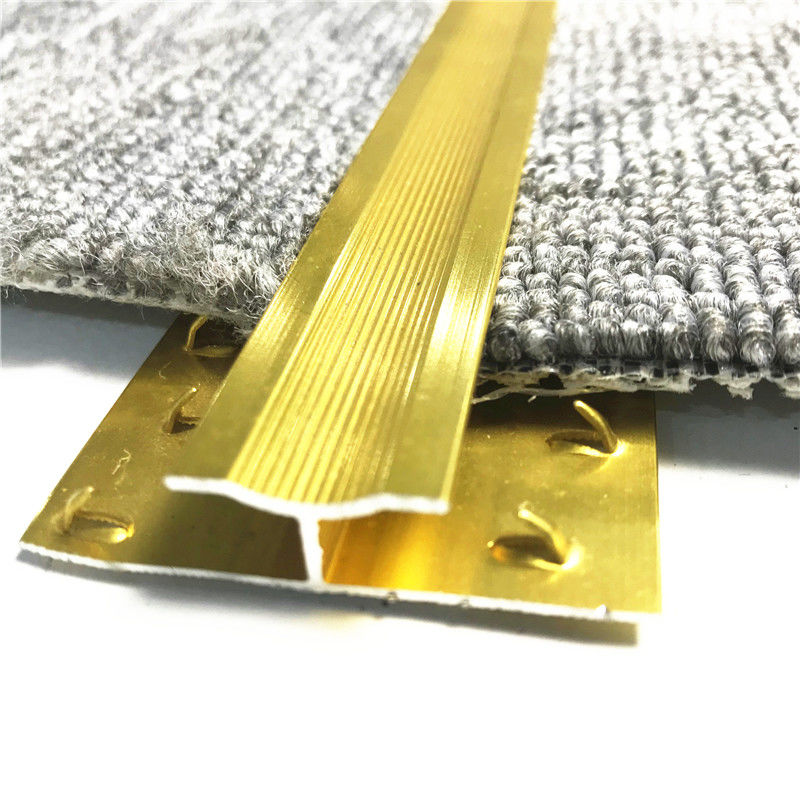Ajuste de aluminio de plata los 2.5cm de la alfombra de la tira de transición de la teja de Chrome de los accesorios de la alfombra