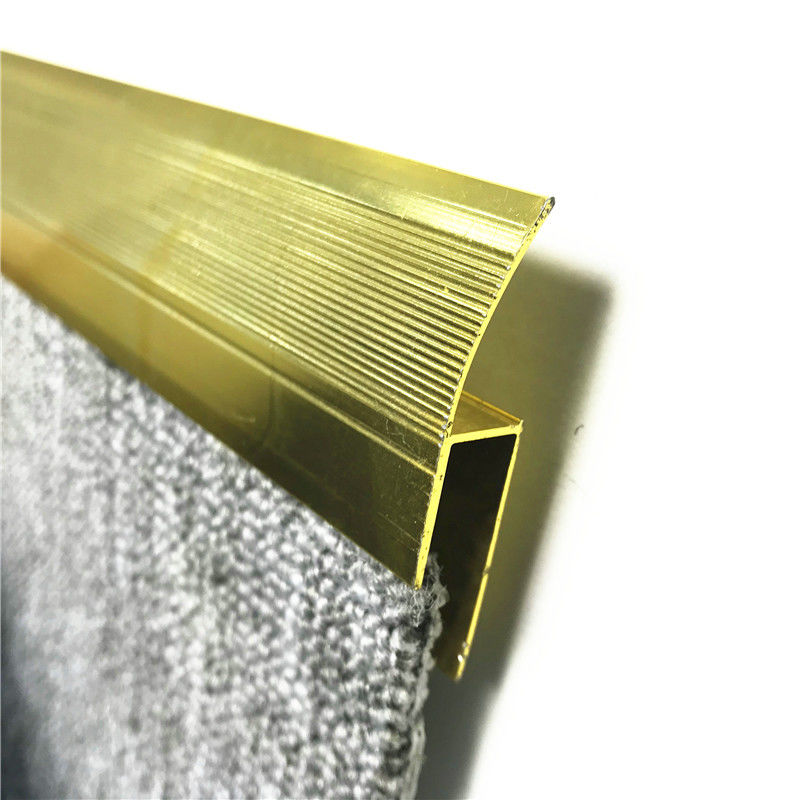Ajuste de aluminio de plata los 2.5cm de la alfombra de la tira de transición de la teja de Chrome de los accesorios de la alfombra