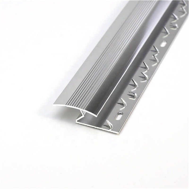 Borde de aluminio del ajuste de la alfombra del ajuste 15m m de la alfombra de la sección de aluminio de plata de Z