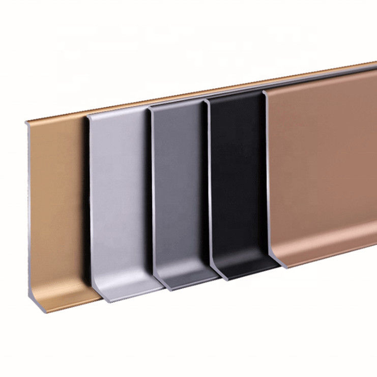Accesorios comunes de los rodapiés del finger de aluminio decorativo del tablero que bordea del piso