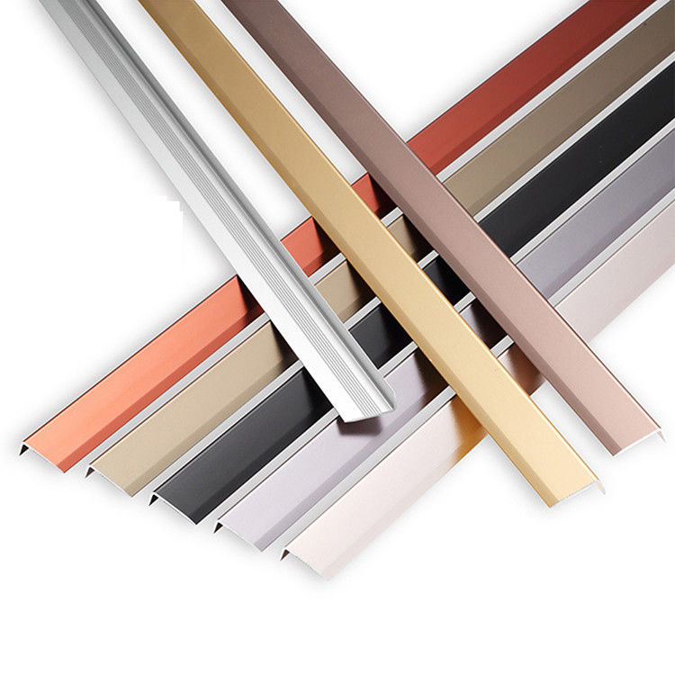 Borde de aluminio U L forma de la ronda del ajuste de la teja de Rose Gold Carpet Transition Ceramic 20m m