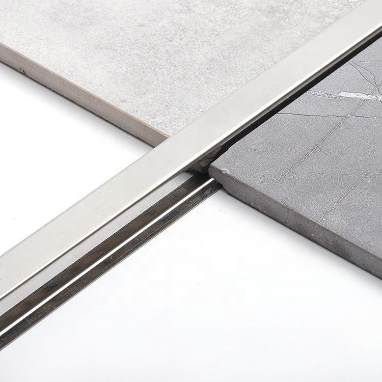 tira de transición de acero inoxidable de aluminio de la pared de 6m m de la madera contrachapada de plata del piso en forma de &quot;U&quot;